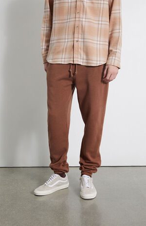 Brown Fleece Jogger Sweatpants image number 3