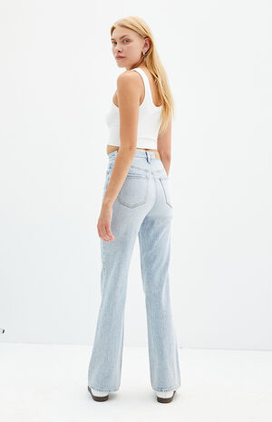 Stretch Light Indigo High Waisted Bootcut Jeans image number 4
