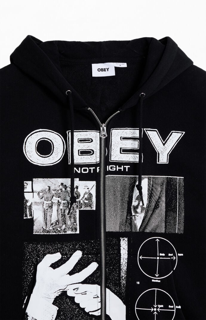 Obey Not Right Zip Up Black S