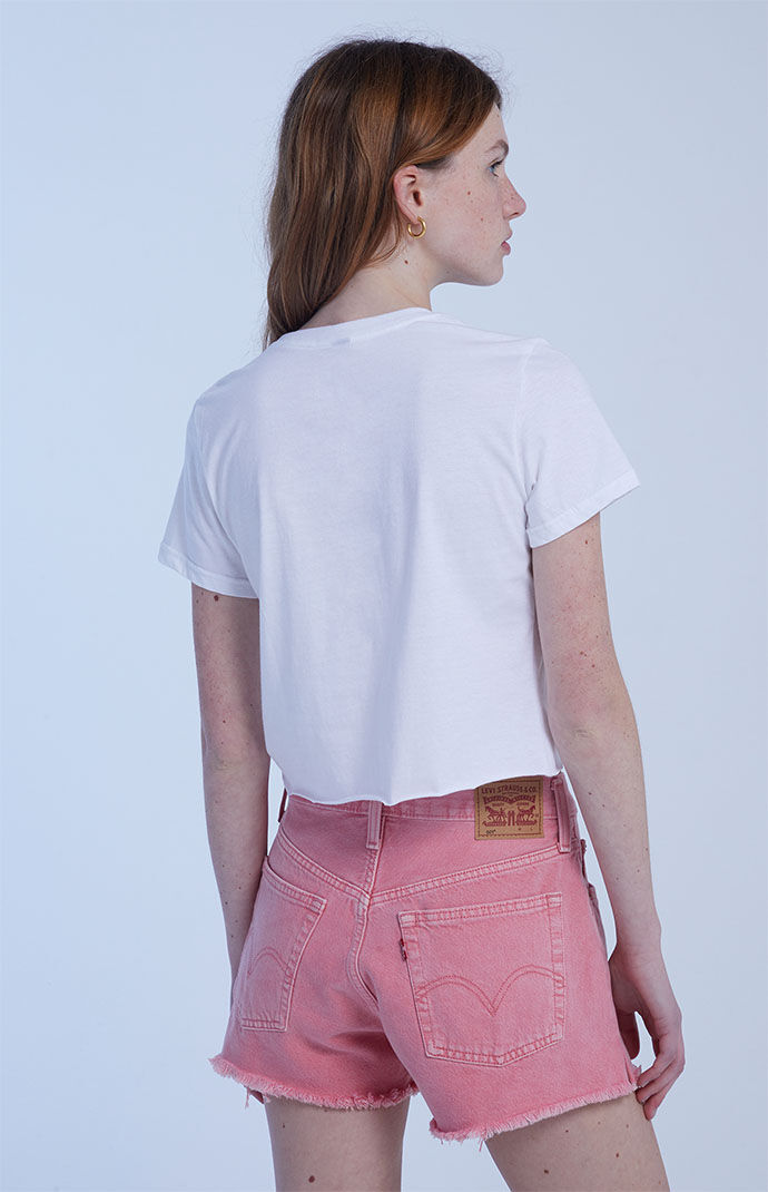 Pink levi shorts clearance