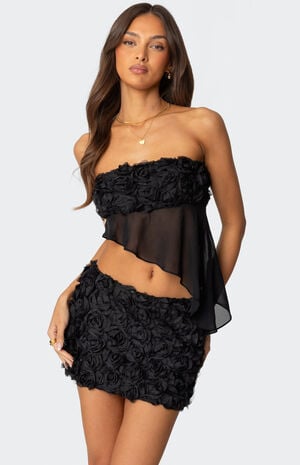 Nya Asymmetric Chiffon Flower Top image number 1