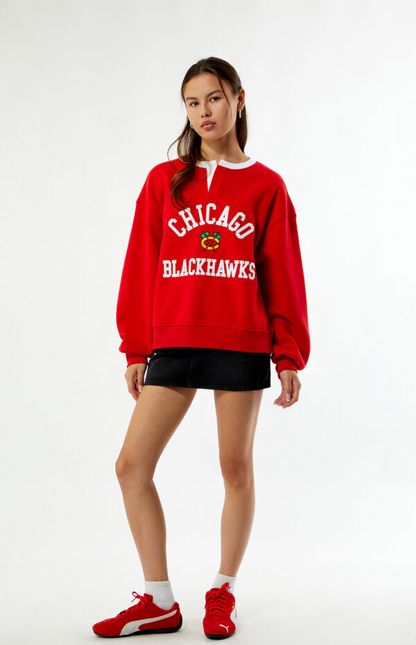 WILD COLLECTIVE x NHL Chicago Blackhawks Henley Sweatshirt
