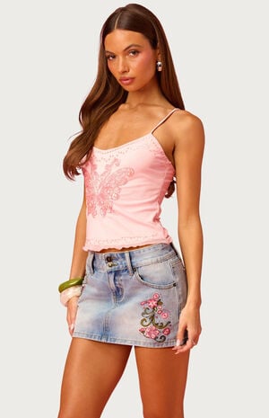 Barbie Bead & Sequin Butterfly Mesh Top image number 2
