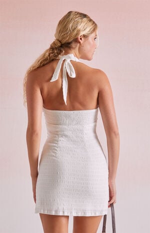 Deanna Linen Halter Mini Dress image number 4