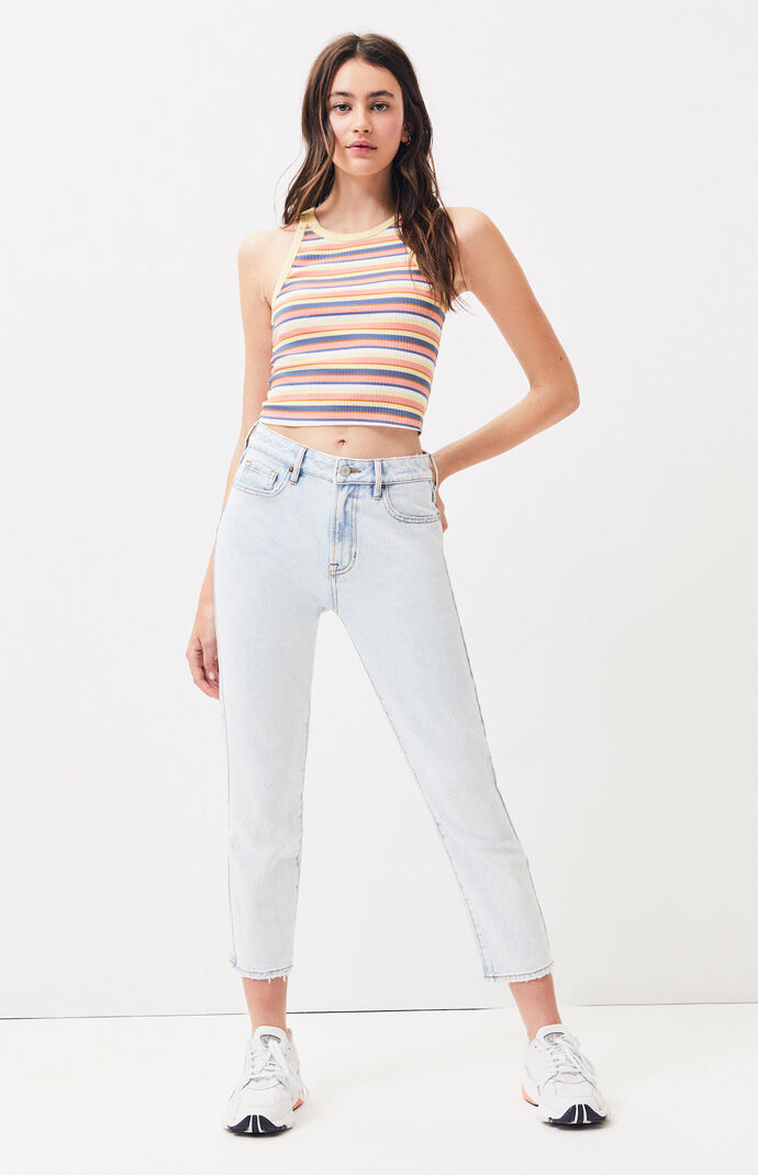 Pacsun Faded Acid Wash Mom Jeans Pacsun They feature a super high rise waist, the traditional five pocket and belt loop design, a front button and. pacsun