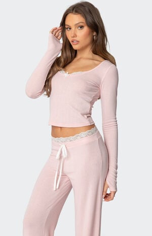 Peekaboo Lace Long Sleeve Top image number 3