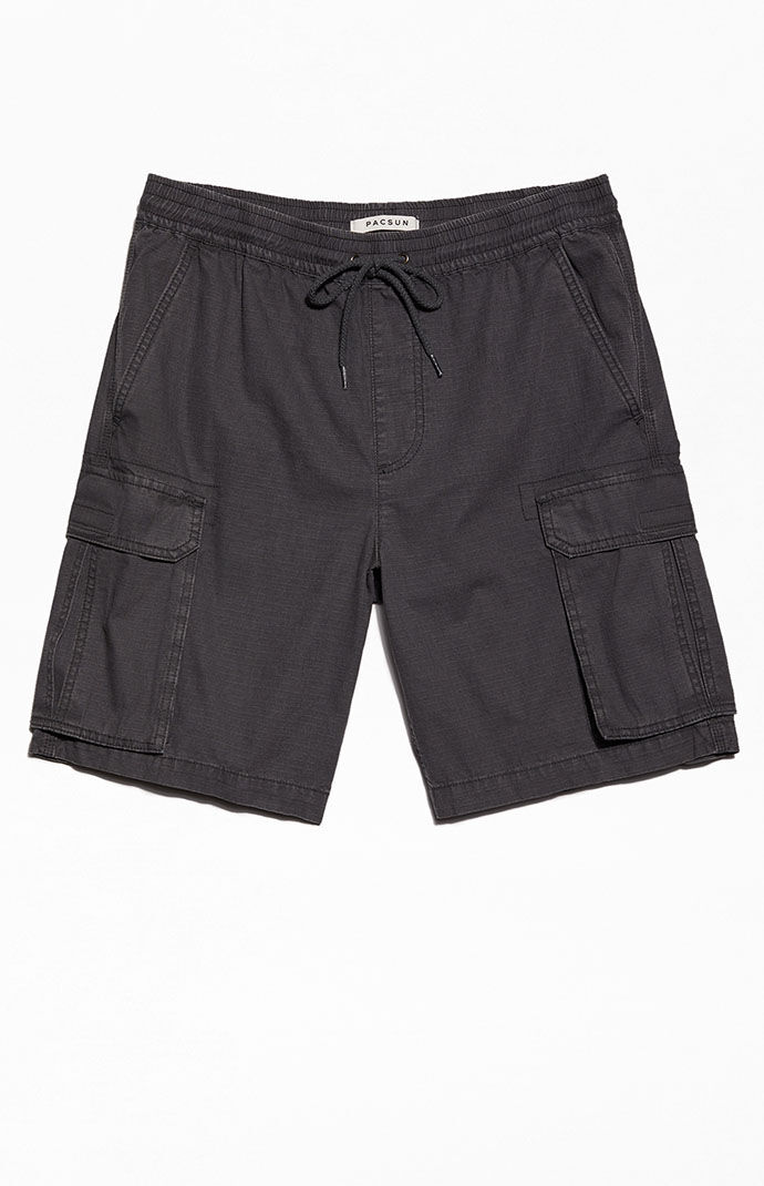 Black Baggy Cargo Shorts