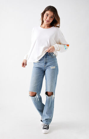 Flower Power Long Sleeve Boyfriend T-Shirt Flower Power Long Sleeve Boyfriend T-Shirt image number null