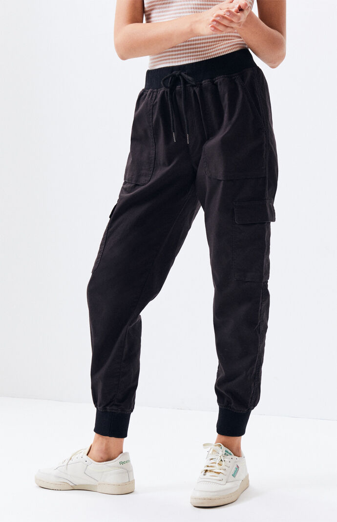 twill cargo joggers