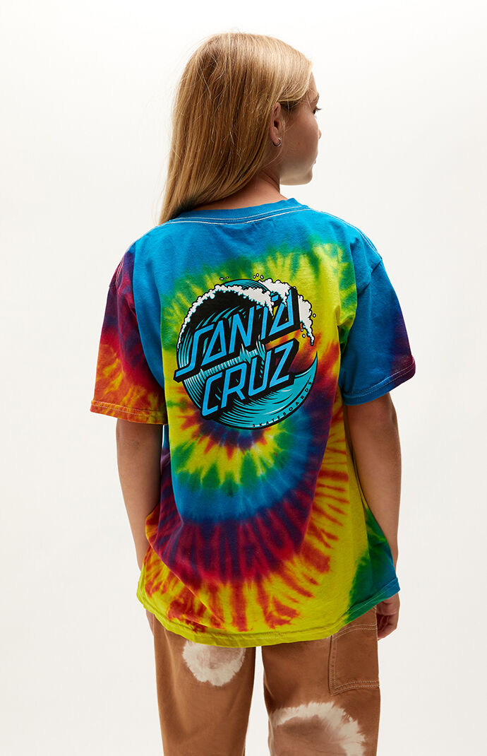 Santa Cruz Kids Tie Dyed Wave Dot T Shirt PacSun