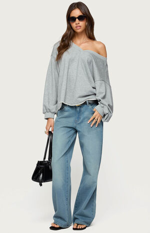 Winfred Oversized V Neck Sweatshirt image number 5