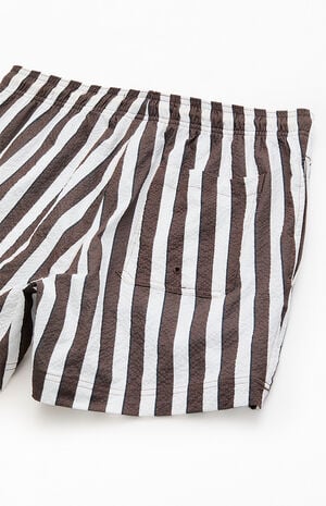 Sand Striped Seersucker 4.5" Swim Trunks image number 4