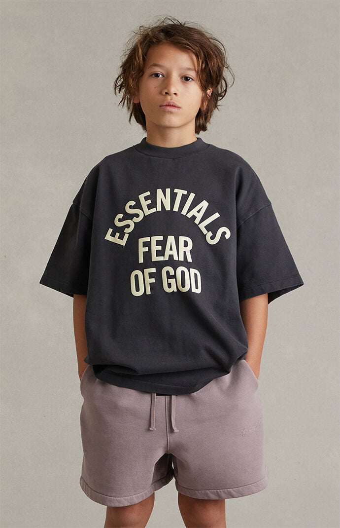 Fear of God ESSENTIALS Kids Faded Black Campus '90s Short Sleeve T-Shirt
