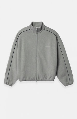 Concrete Heather & Black Modern Fleece Track Jacket image number 1