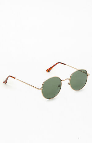 Gold Round Metal Frame Sunglasses image number 1