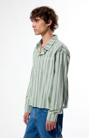 Light Green Striped Hutton Long Sleeve Shirt image number 3