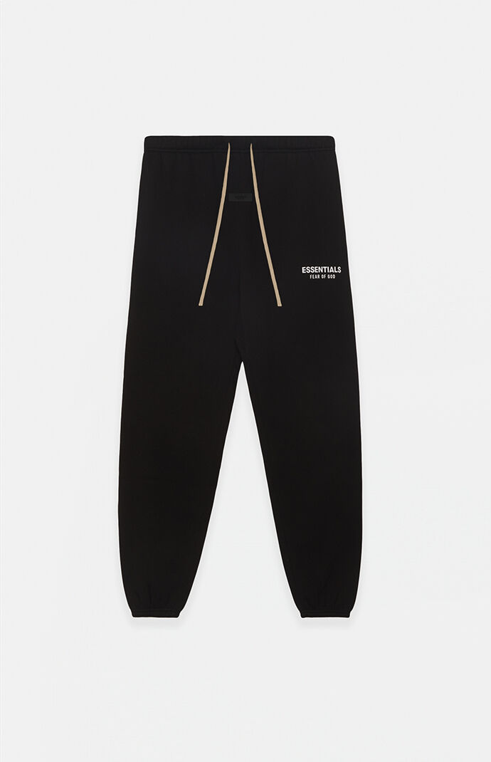 Fear of God ESSENTIALS Kids Black Fleece Sweatpants | Pacsun