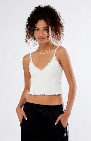 Seamless Lace Trim Bustier Top image number 1