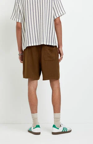 Brown&nbsp;Linen&nbsp;Shorts image number 4