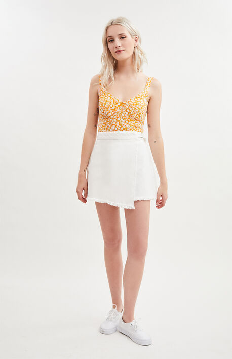 Snow White Denim Wrap Skirt