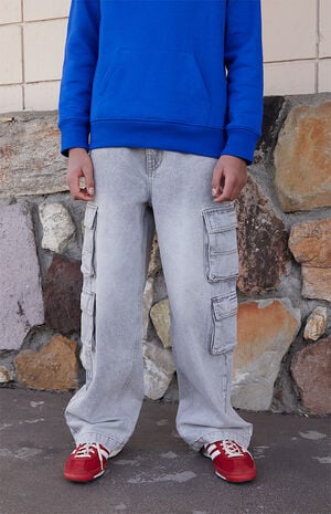 Gray Baggy Cargo Jeans Gray Baggy Cargo Jeans image number 3