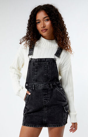 Washed Denim Skirt Overalls image number 2