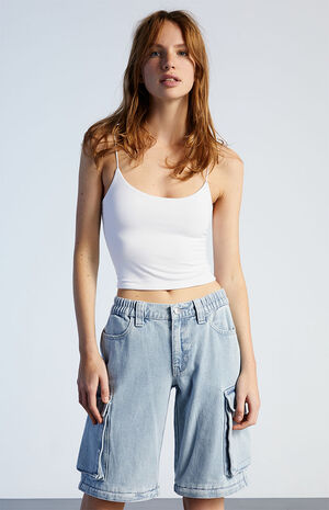 Light Blue Zip Off Low Rise&nbsp;Puddle Jeans image number 2