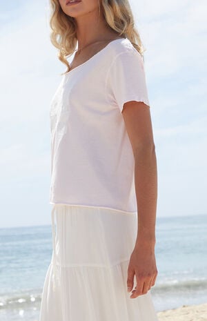 Pink Robyn 44 Short Sleeve Off-The-Shoulder Top image number 3