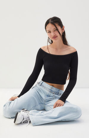 Samantha Lace Trim Seamless Long Sleeve Top image number 4