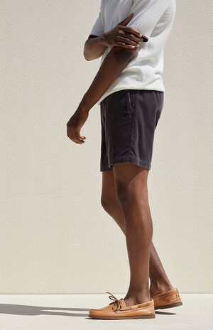 Black Corduroy Volley Shorts image number 4
