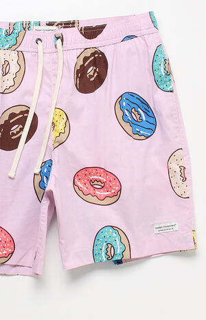 DNmtwH Multiple Styles Solid Board Fully Lined Pants Running a Round Cute Brown Donut Swimming Trunks Shorts 