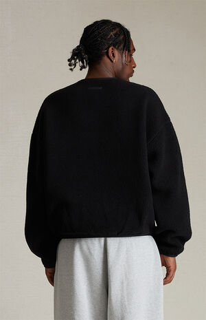 Jet Black Polar Fleece Crew Neck Sweatshirt image number 4