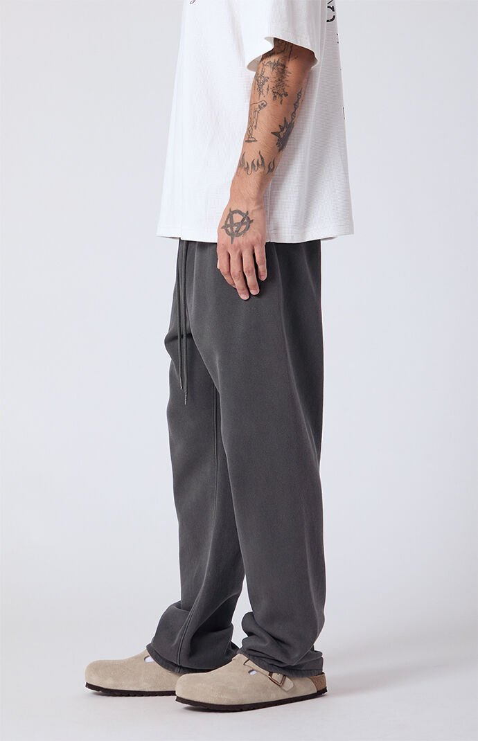 Pacsun Washed Black Johnny Fleece Straight Sweatpants