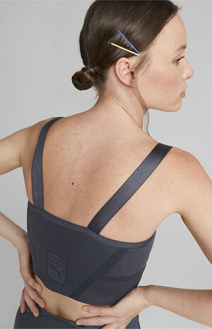 x Vogue Navy Seamless Sports Bra image number 1