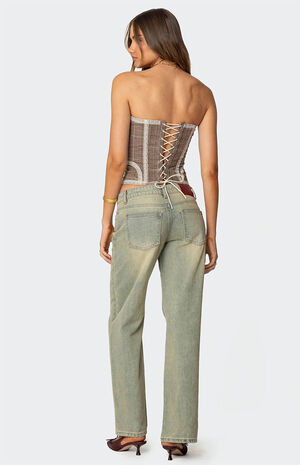 Jaiden Houndstooth Plaid Corset image number 2