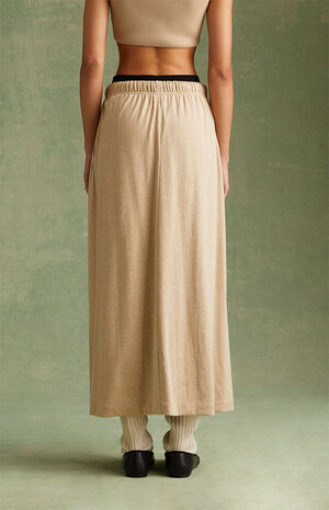 Women's Gold Heather Maxi Skirt image number 4