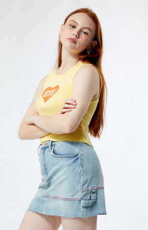 Light Indigo Denim Cargo Mini Skirt image number 2