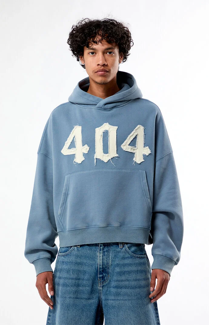 Pacsun 404 Raw Applique Cropped Hoodie
