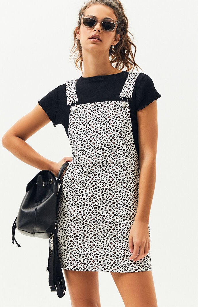 leopard print overall dress