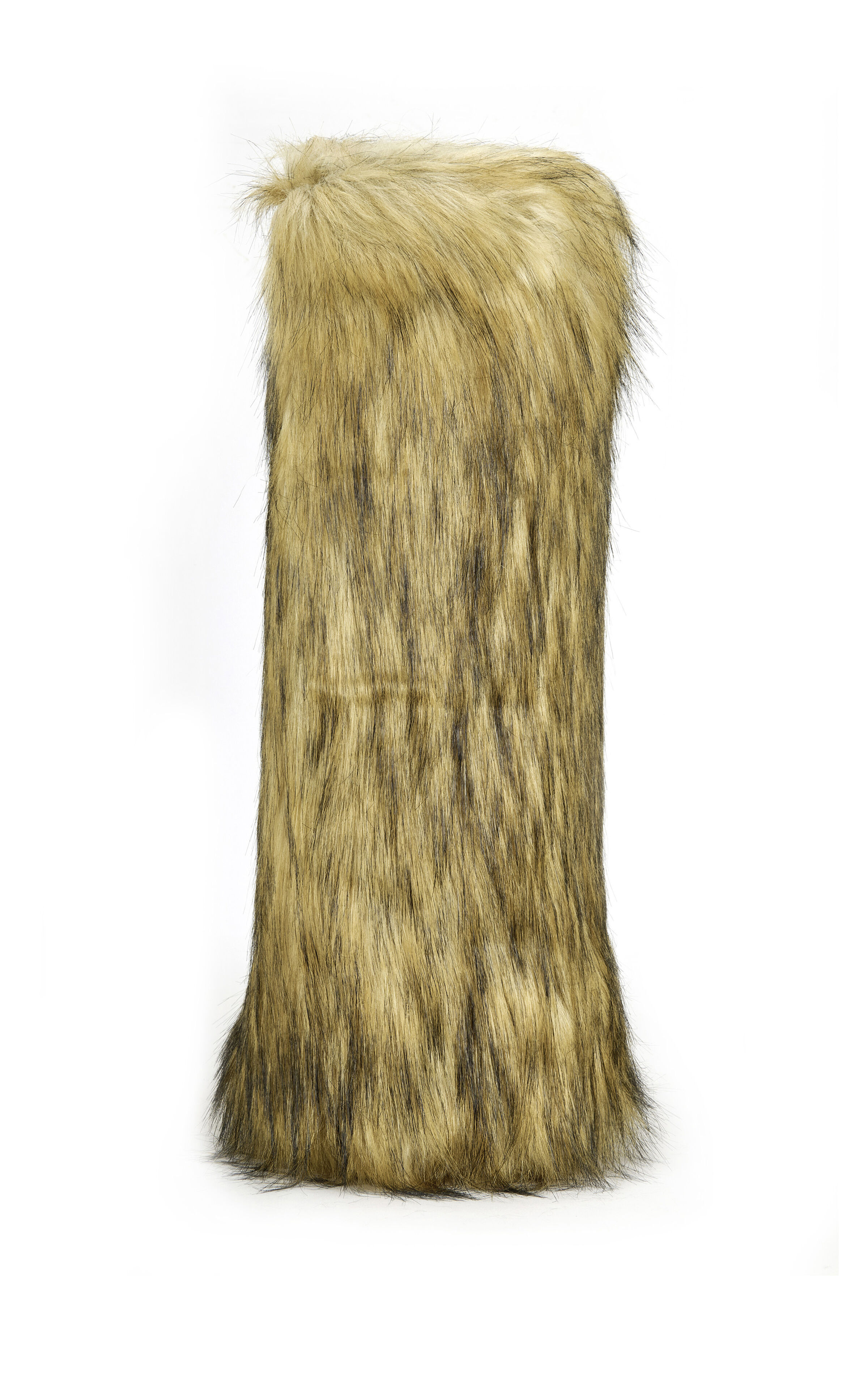 AZALEA WANG Women's Fayes Brown Faux Fur Flatform Boots