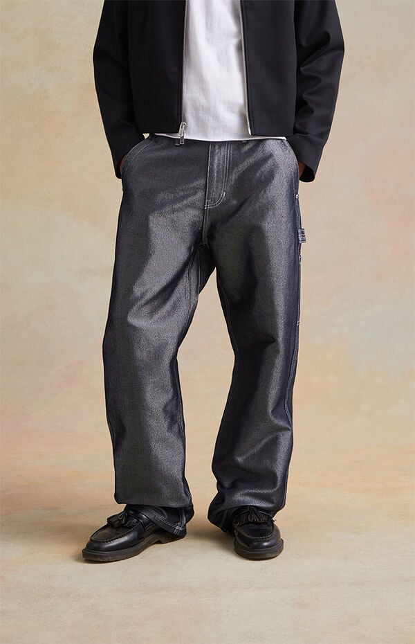 RARE DNM EDIT Metallic Black Baggy Carpenter Jeans