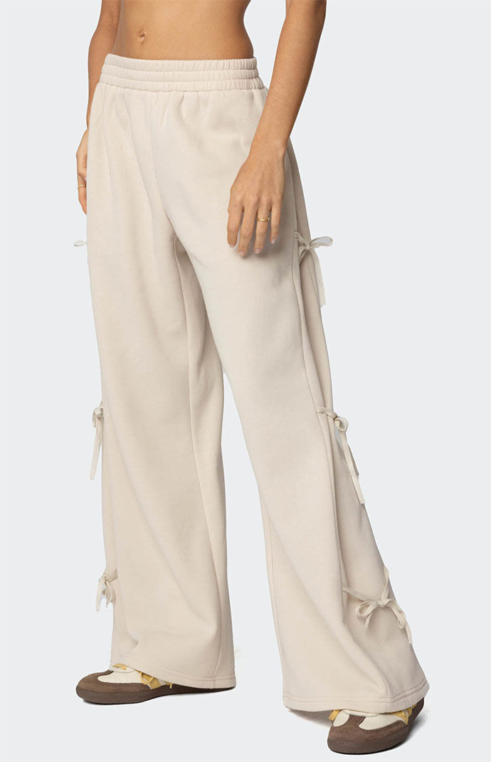 Edikted Claudette Baggy Ribbon Sweatpants | Pacsun