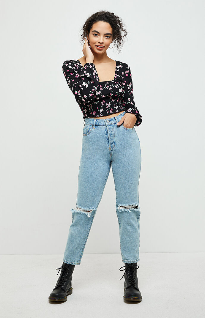 Smocked Long Sleeve Top