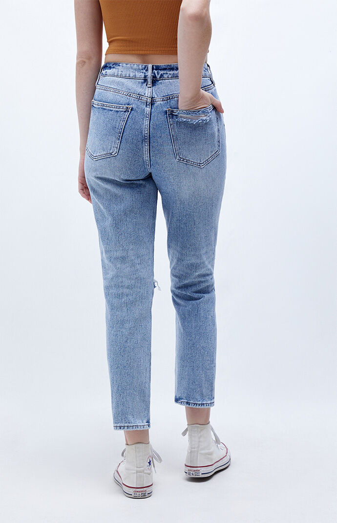 navy blue mom jeans