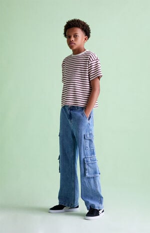 Medium Indigo Baggy Cargo Jeans image number 5