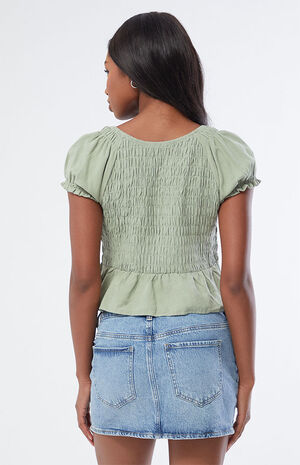 Short Sleeve V-Neck Babydoll Top image number 4