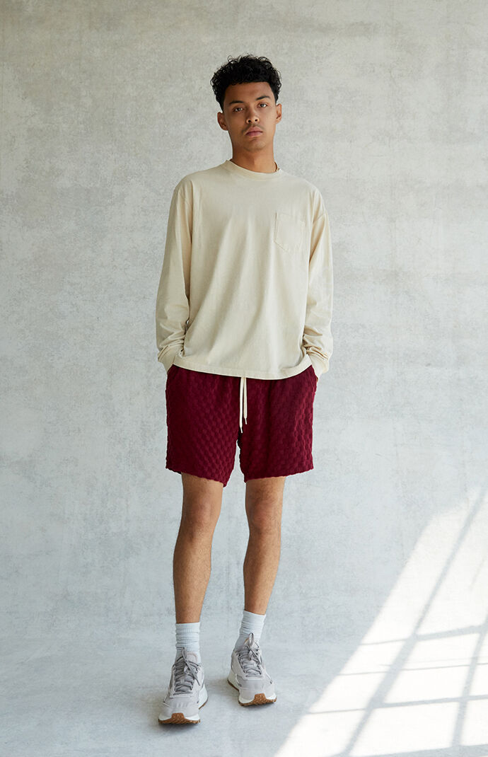 Velour Checkered Volley Shorts