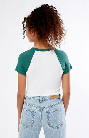 White & Green Pacific Sunwear Arch Raglan T-Shirt image number 4