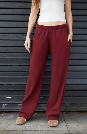 Burgundy Hilary Baggy Sweatpants image number 2