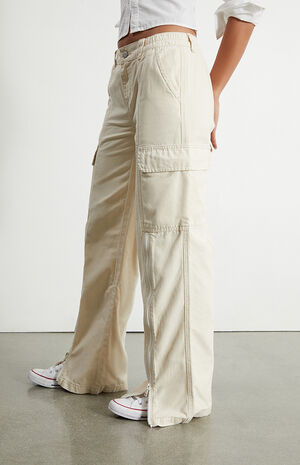 Bone Zipper Low Rise Puddle Pants image number 4